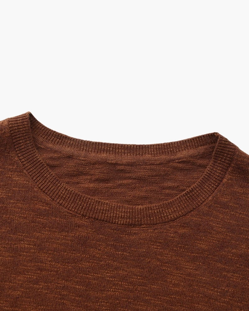 Essential Crewneck in Soft Linen Cotton Blend