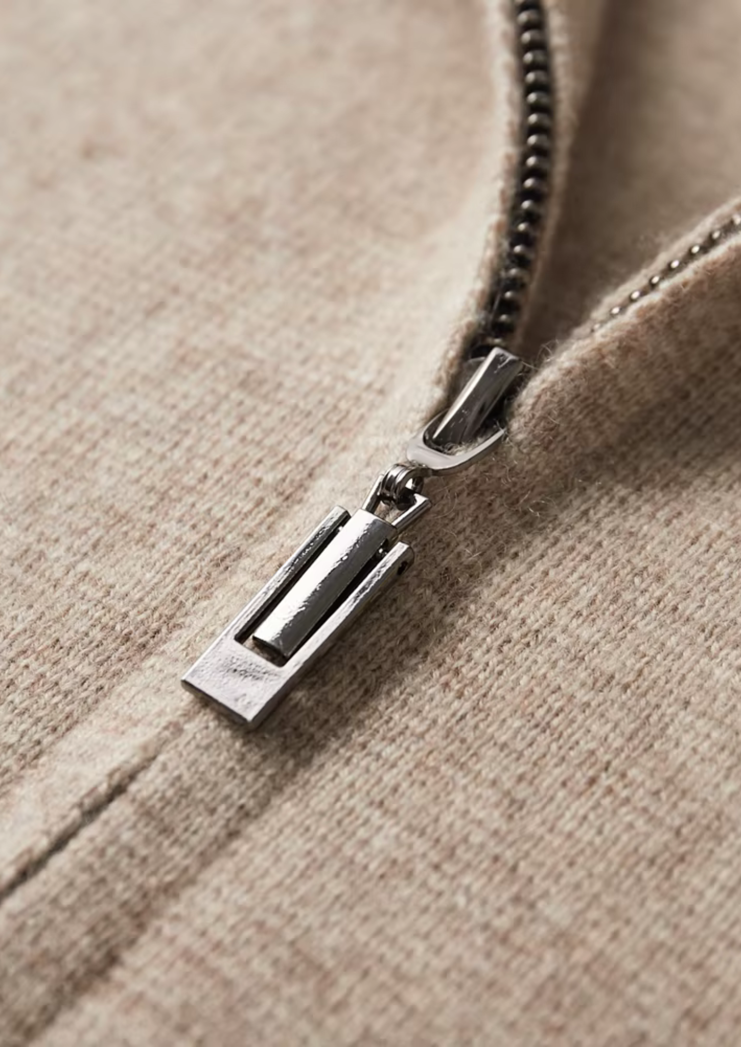 Luxurious Extra-Fine Merino Wool Zip Polo Cardigan