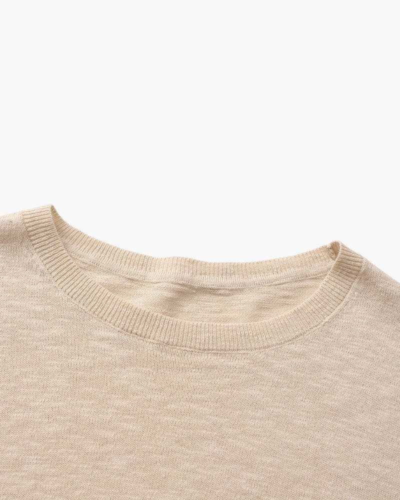 Essential Crewneck in Soft Linen Cotton Blend