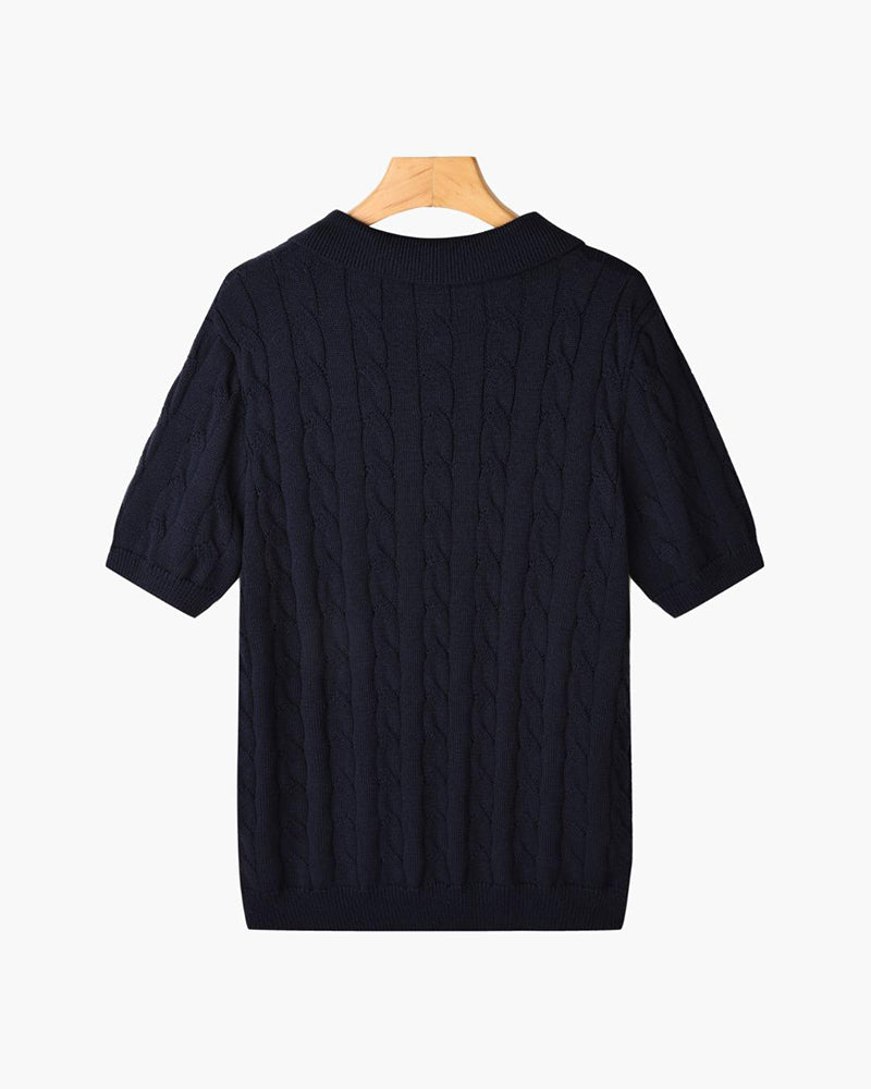 FLORENCE Cozy Cable Knit Polo