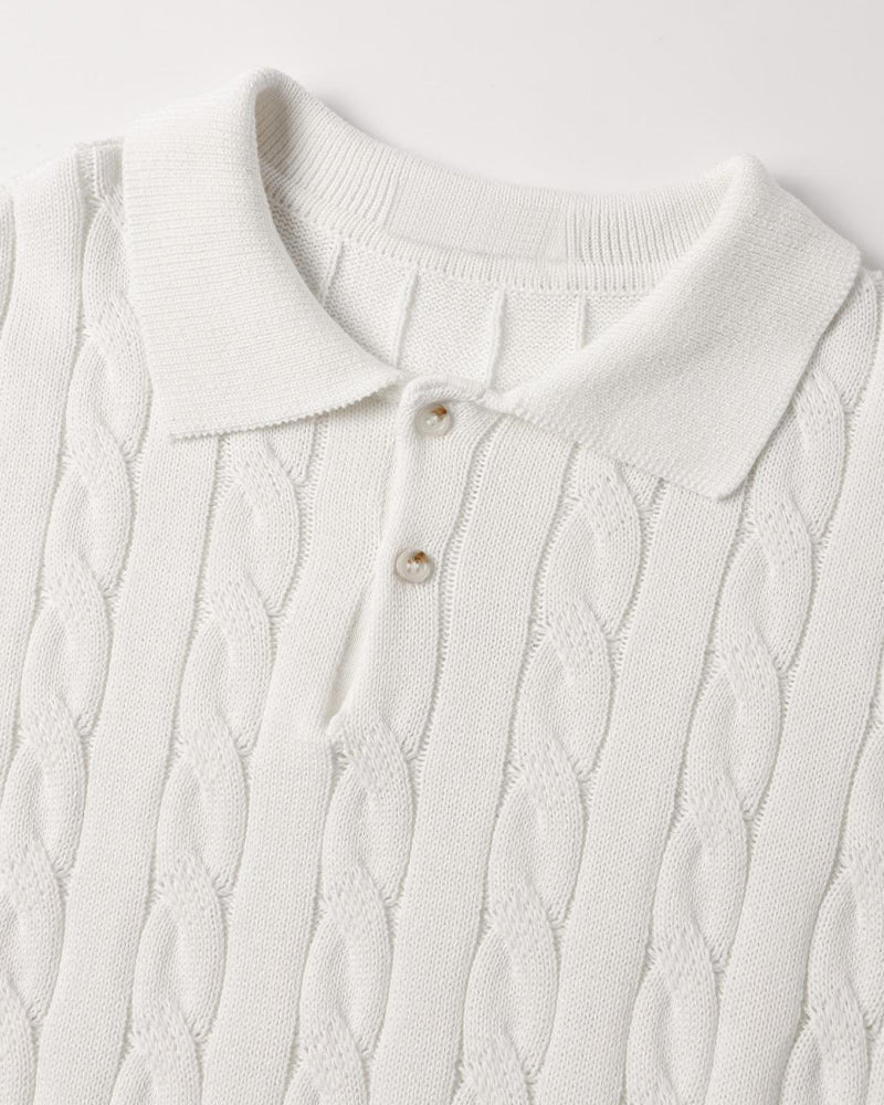 FLORENCE Cozy Cable Knit Polo
