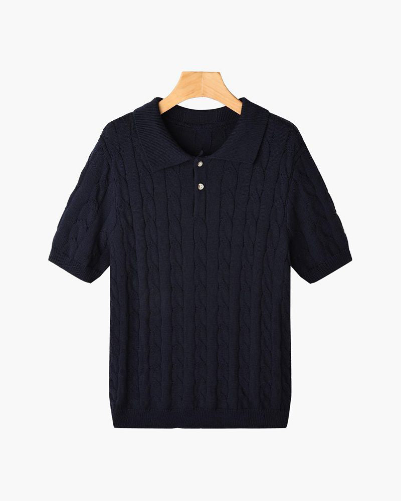 FLORENCE Cozy Cable Knit Polo