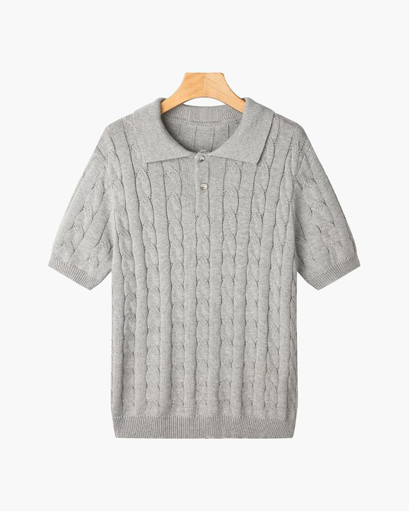 FLORENCE Cozy Cable Knit Polo