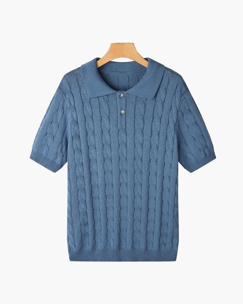 FLORENCE Cozy Cable Knit Polo