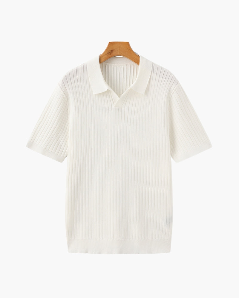 Luxurious Ribbed Polo Shirt