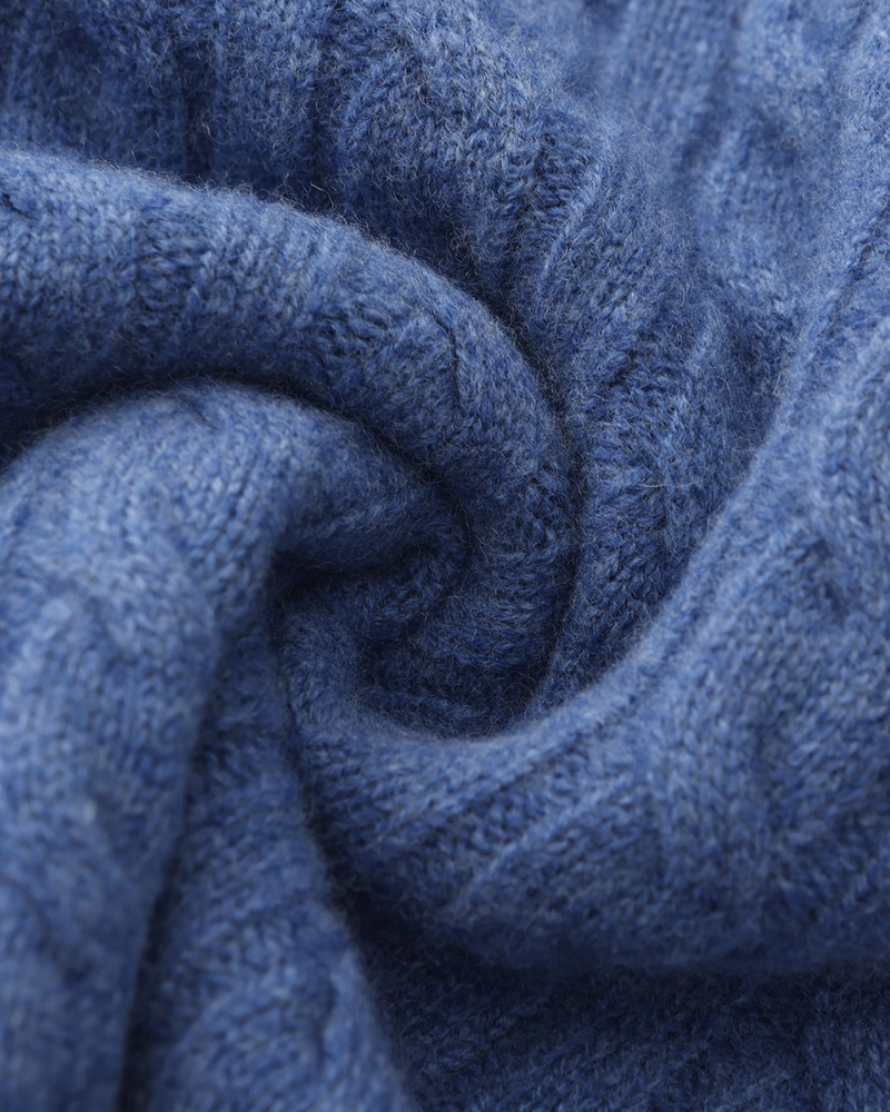 Pure Cashmere Woven Half-Zip Sweater