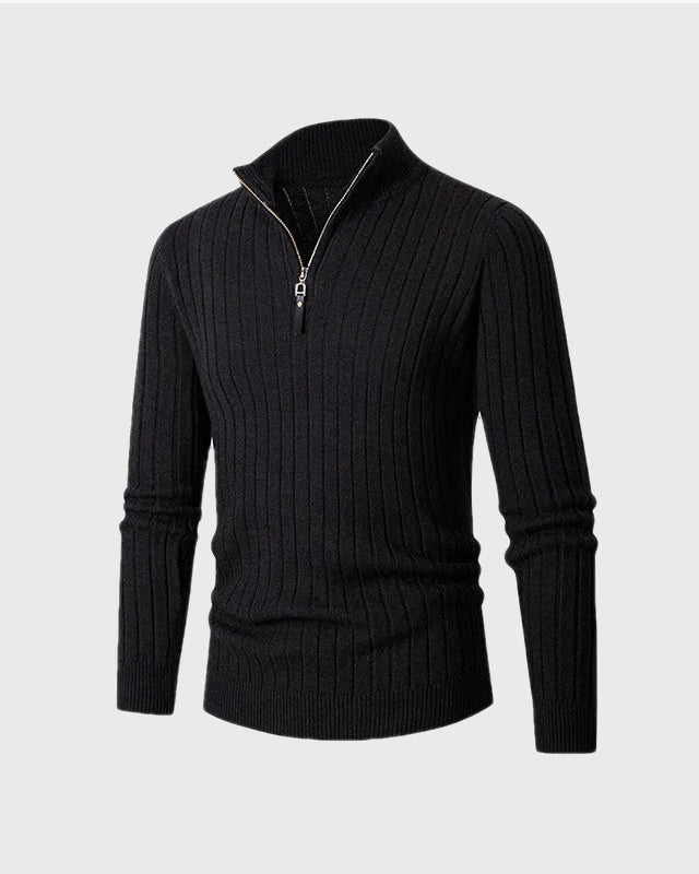 ZERMATT Luxe High Neck Half-Zip Sweater