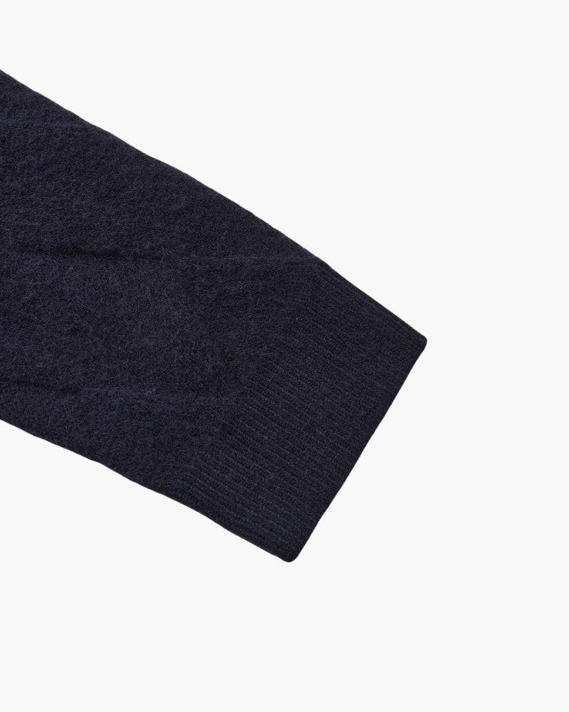 Heritage Diamond Knit Zip-Up Cardigan