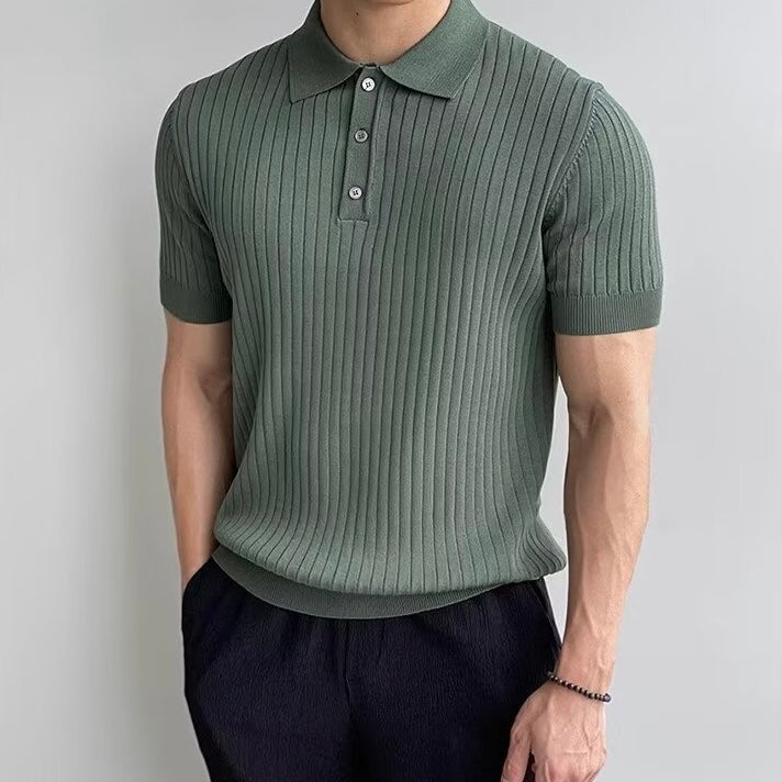Chic Knitted Polo by GIMCHEON