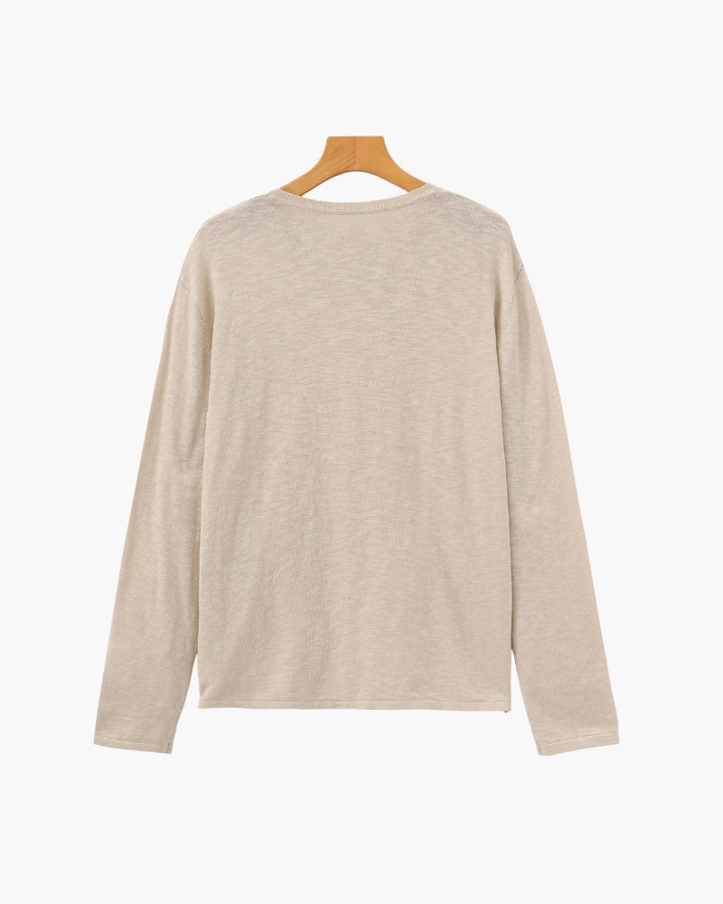 Essential Crewneck in Soft Linen Cotton Blend