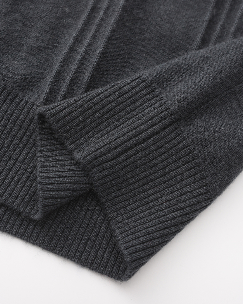 Pure Cashmere Ribbed Half-Zip Sweater
