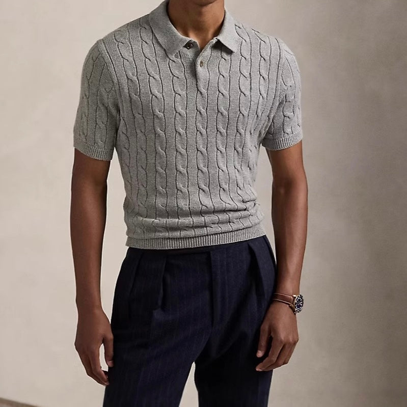FLORENCE Cozy Cable Knit Polo