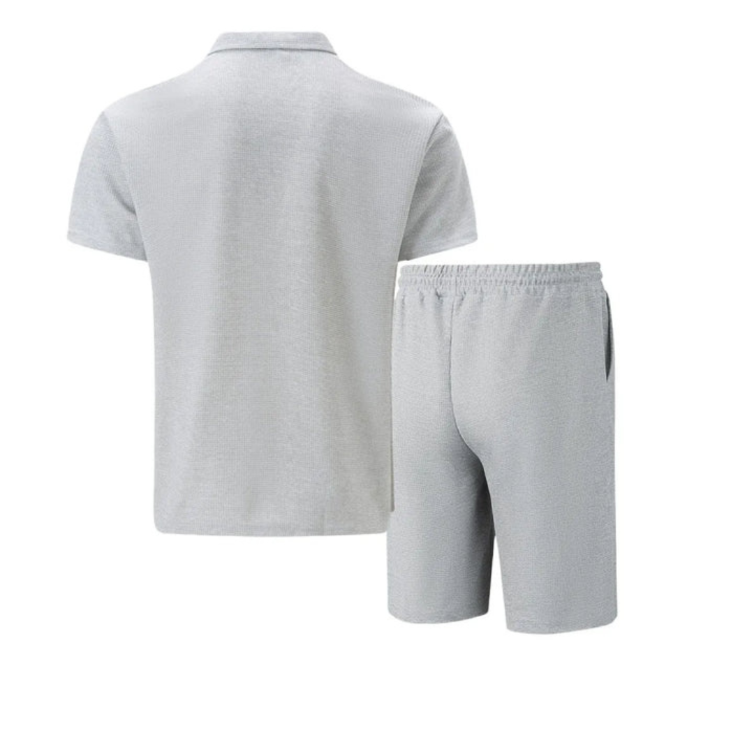 IBIZA Co-Ord Set – Stylish Zip Neck Polo & Cozy Knit Shorts