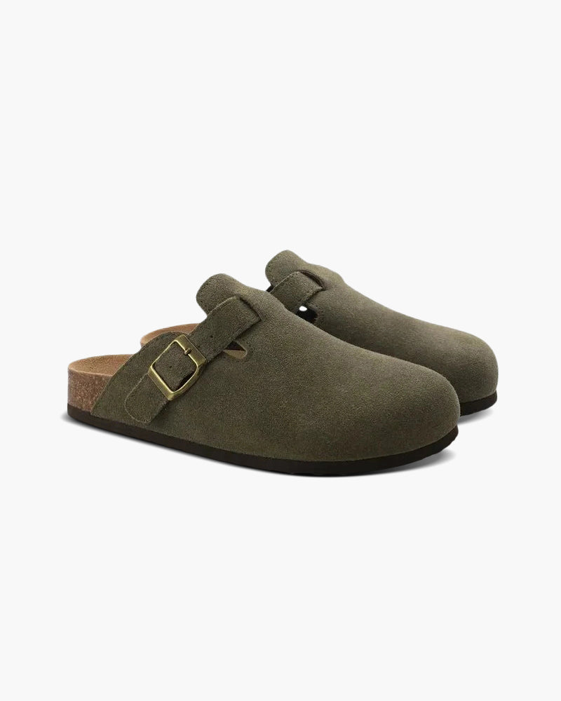 Classic Elegance Suede Clogs