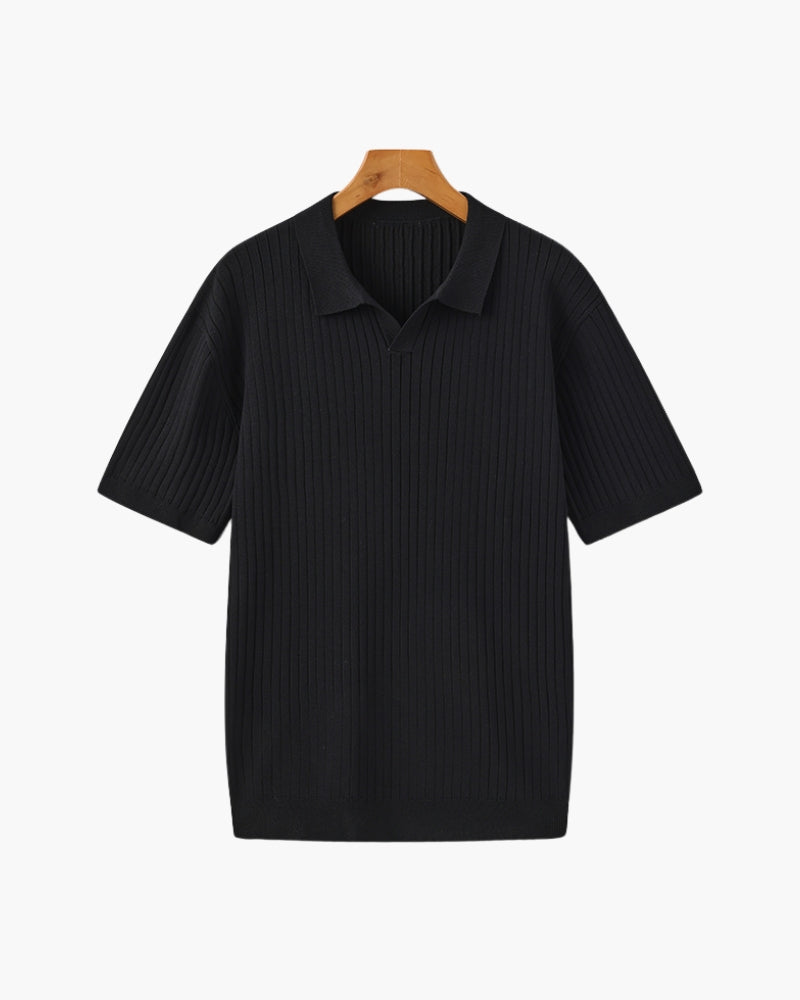 Luxurious Ribbed Polo Shirt