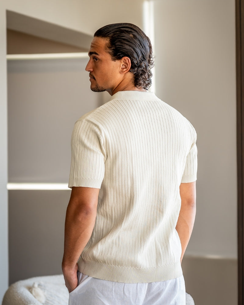 Luxurious Ribbed Polo Shirt