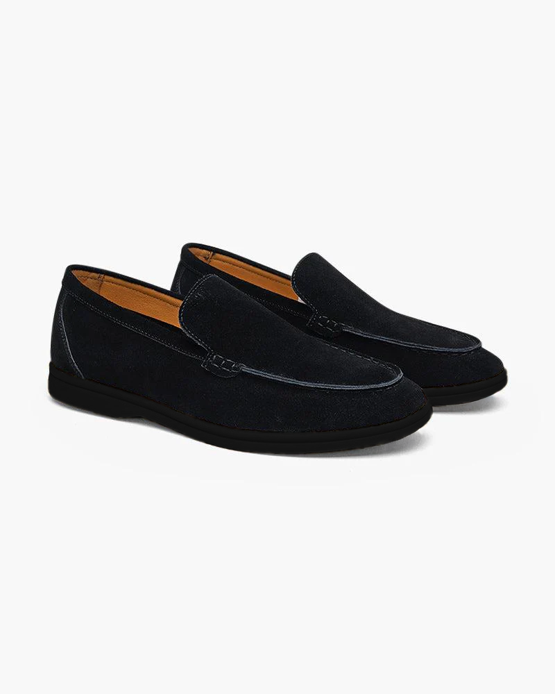 Luxury Black Suede Loafers with Elegant Soles