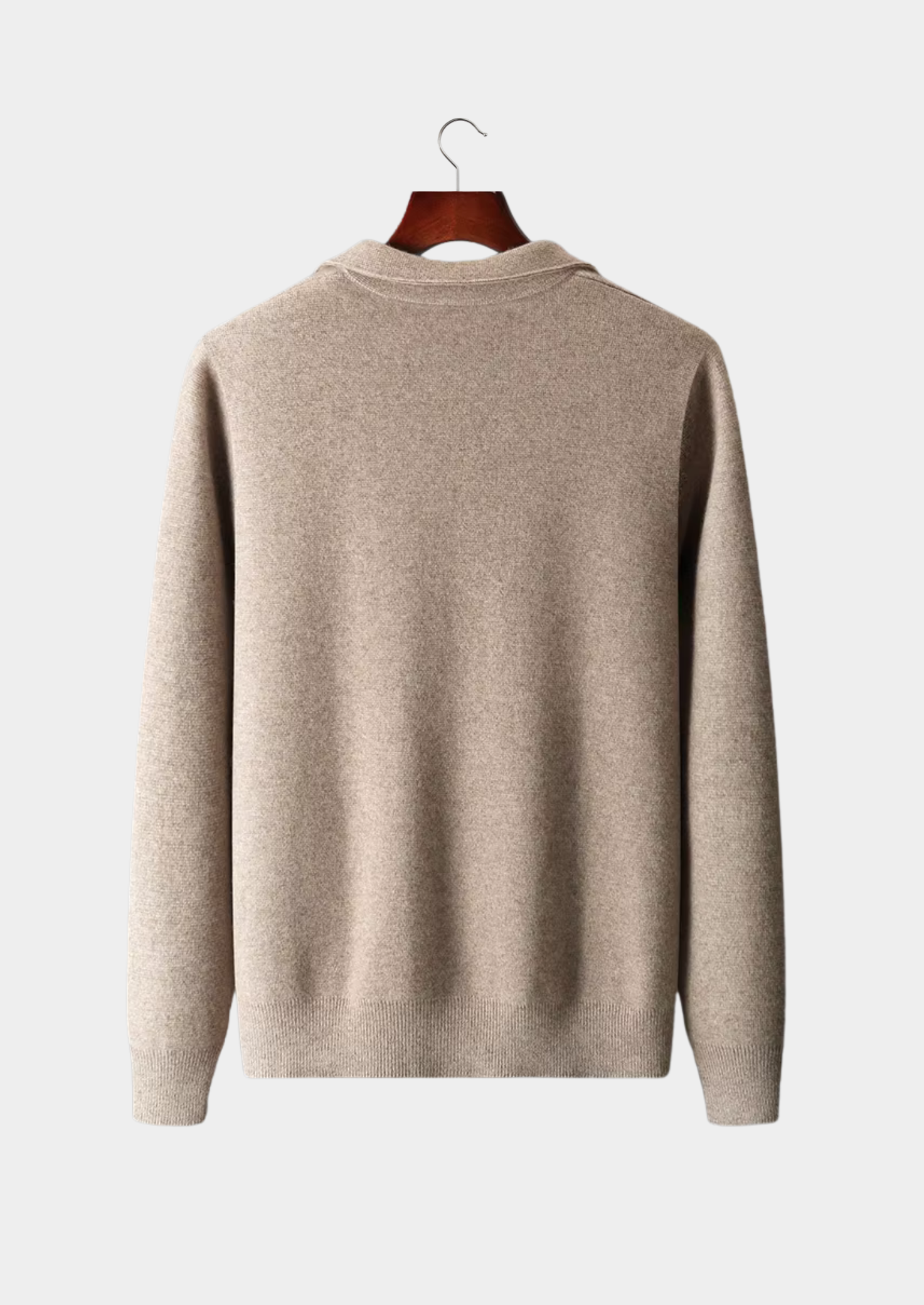 Luxurious Extra-Fine Merino Wool Zip Polo Cardigan